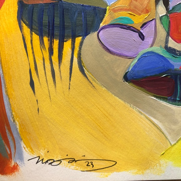 “Phil” One of a kind original artwork acrylic gouache painting on paper 9x14” - Picture 3 of 3